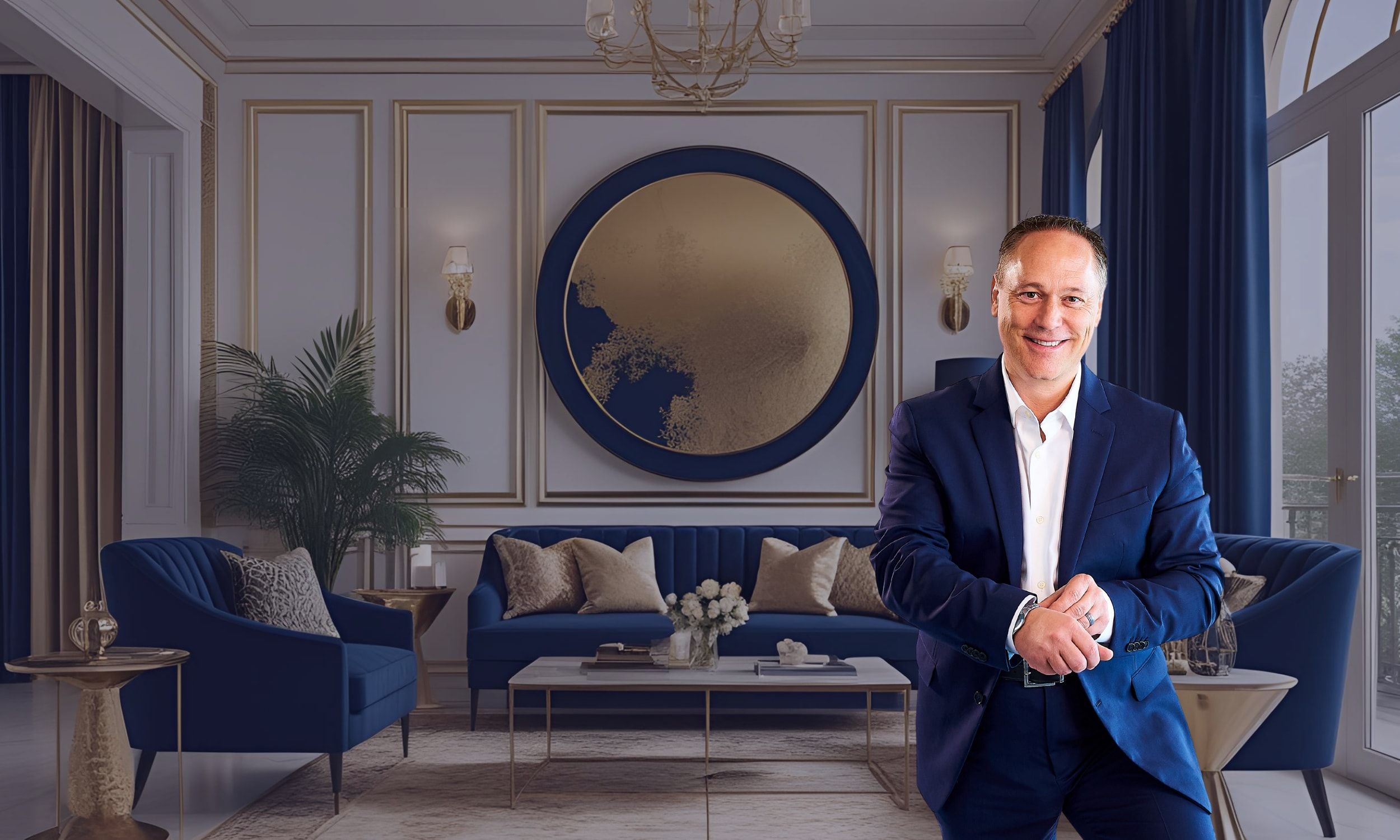 Trevor McGregor in an elegant living room